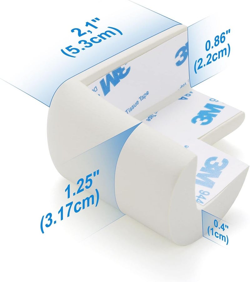 AIXMEET 8 Pack Soft Corner Protector Baby Proofing Edge and Corner Guards, Safety Pre-Taped Rubber Foam,Child Safety Furniture Bumper, Corner Protectors for furniturey, Soft Sponge Table Corners, White - Image 5